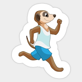 Meerkat at Running Sports Sticker